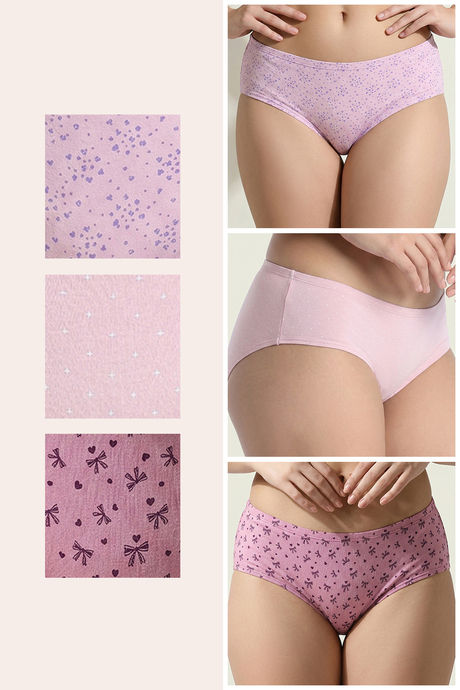 Zivame Regular Rise Full Coverage Hipster Panty (Pack of 3) - Multicolor — image 2